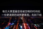 每日大赛里最容易被忽略的时间线：一份更清楚的说明更客观，先别下结论