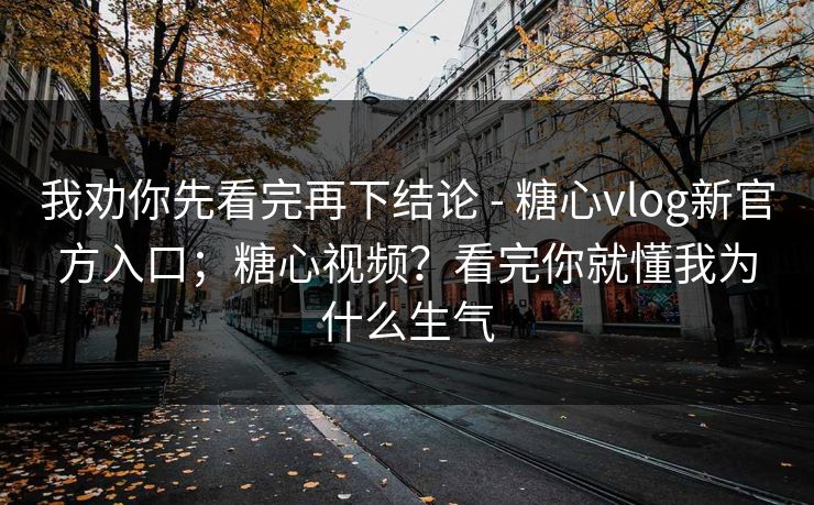 我劝你先看完再下结论 - 糖心vlog新官方入口；糖心视频？看完你就懂我为什么生气